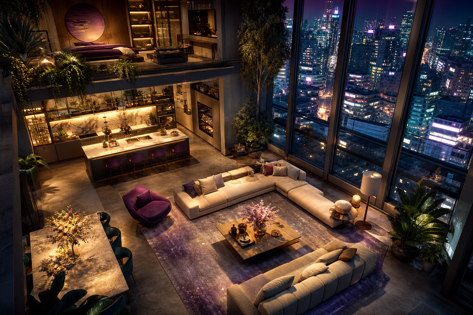 Futuristic Tokyo Street At Night Living-Room-Design Wallpaper  2 4K