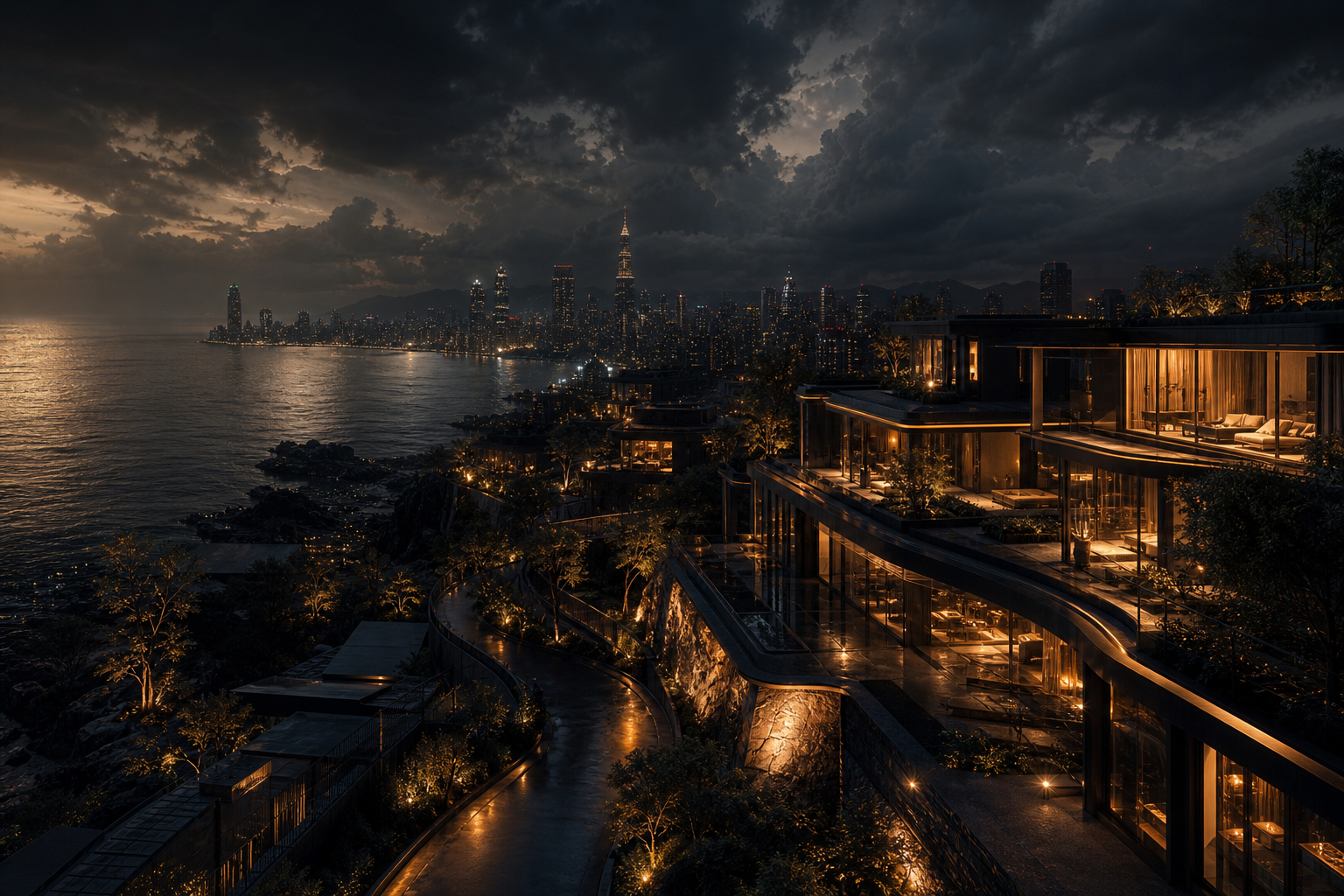Futuristic Tokyo Street At Night Luxury-Villas Wallpaper  2 4K