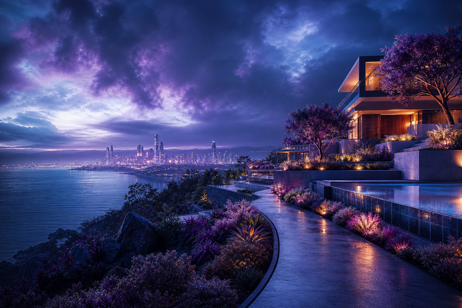 Futuristic Tokyo Street At Night Luxury-Villas Wallpaper  2 4K