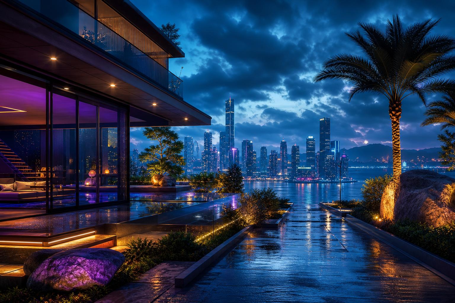 Futuristic Tokyo Street At Night Luxury-Villas Wallpaper  2 4K