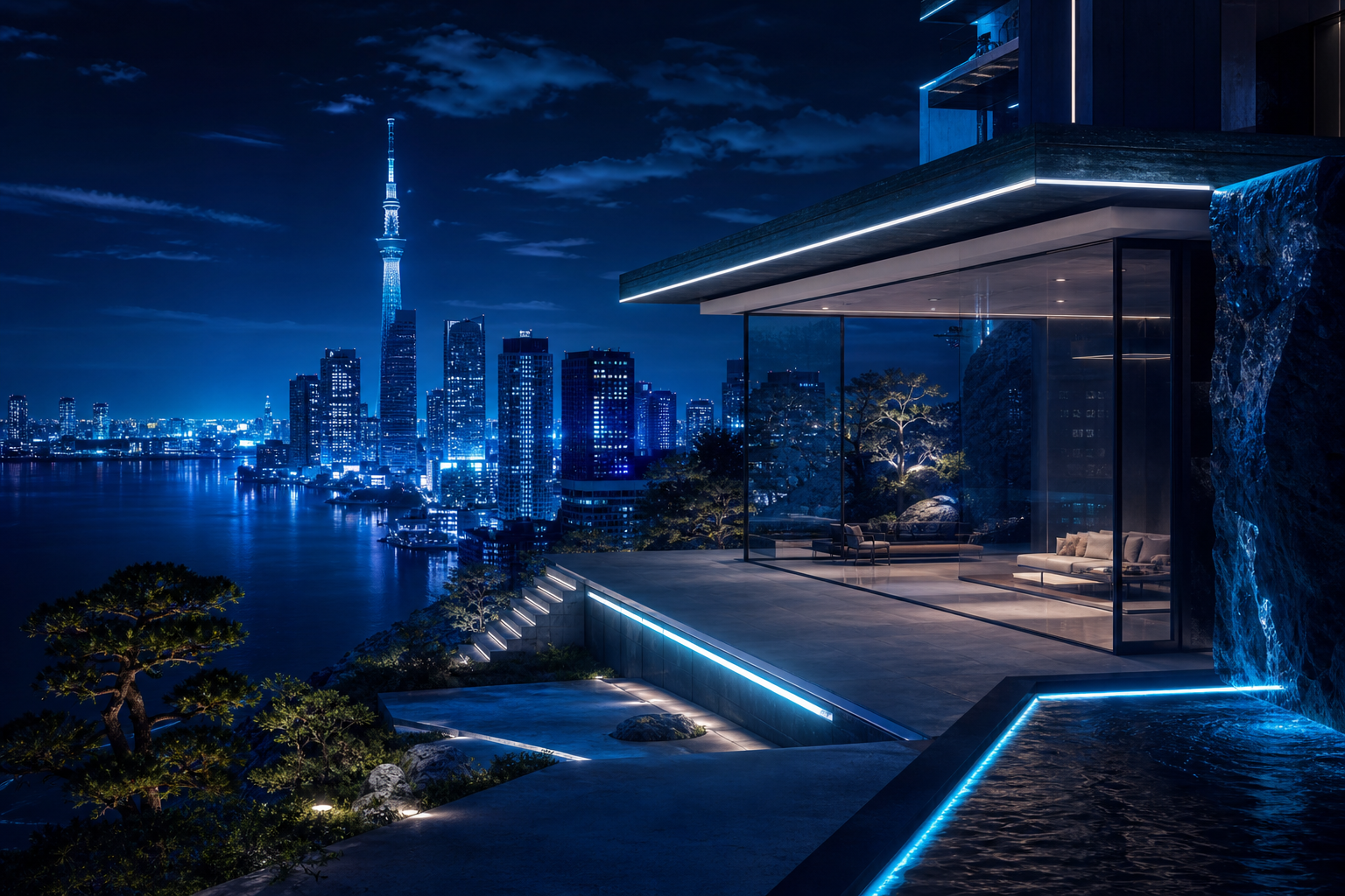 Futuristic Tokyo Street At Night Luxury-Villas Wallpaper  2 4K