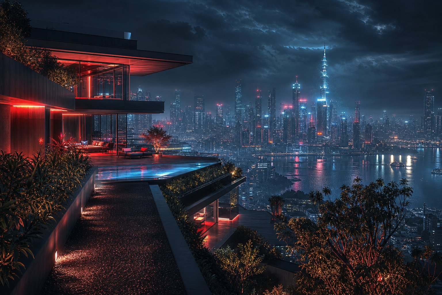 Futuristic Tokyo Street At Night Luxury-Villas Wallpaper  2 4K