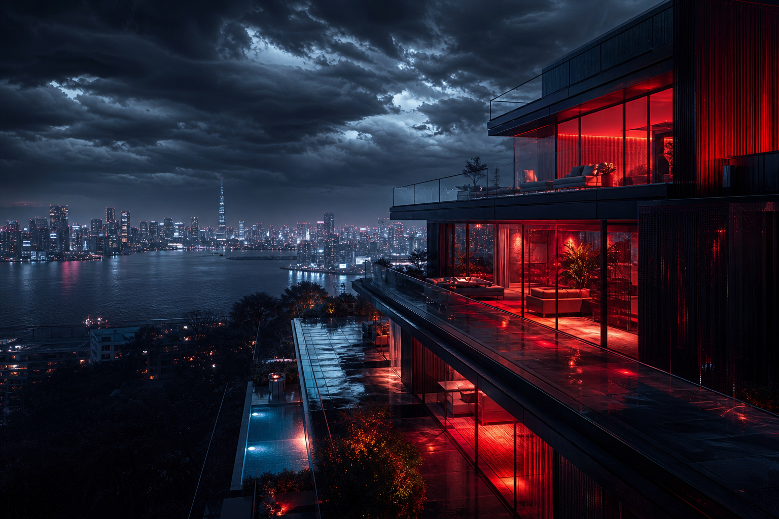 Futuristic Tokyo Street At Night Luxury Villas Wallpaper 2 4K 14 4K Luxury Villas Wallpaper