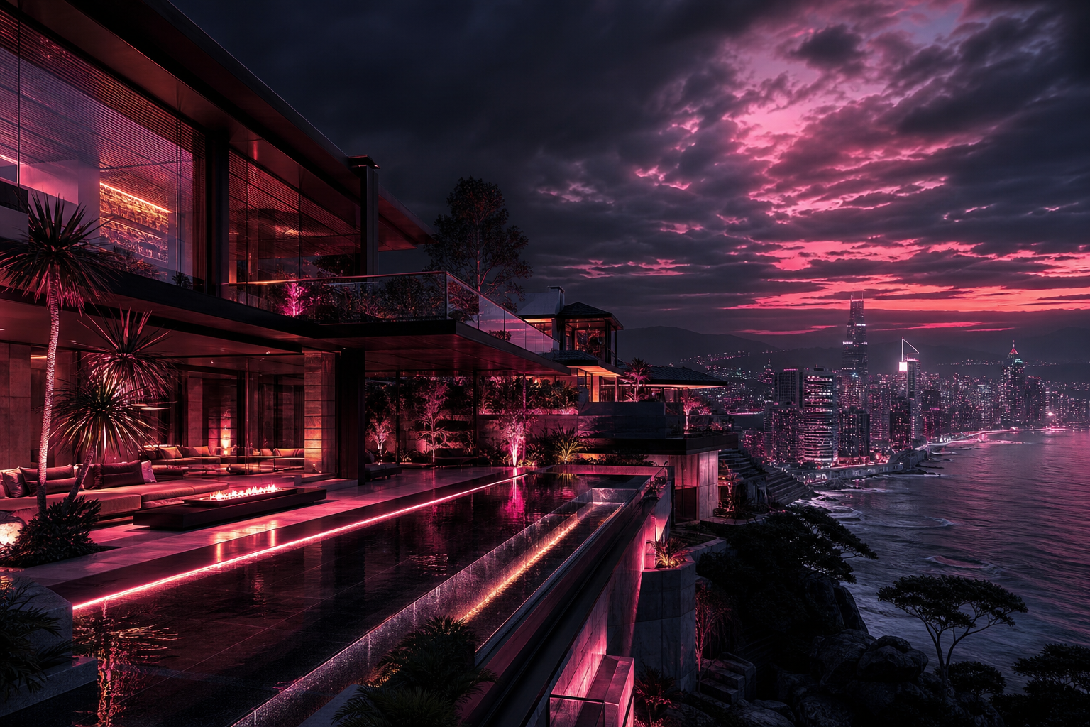 Futuristic Tokyo Street At Night Luxury-Villas Wallpaper  2 4K