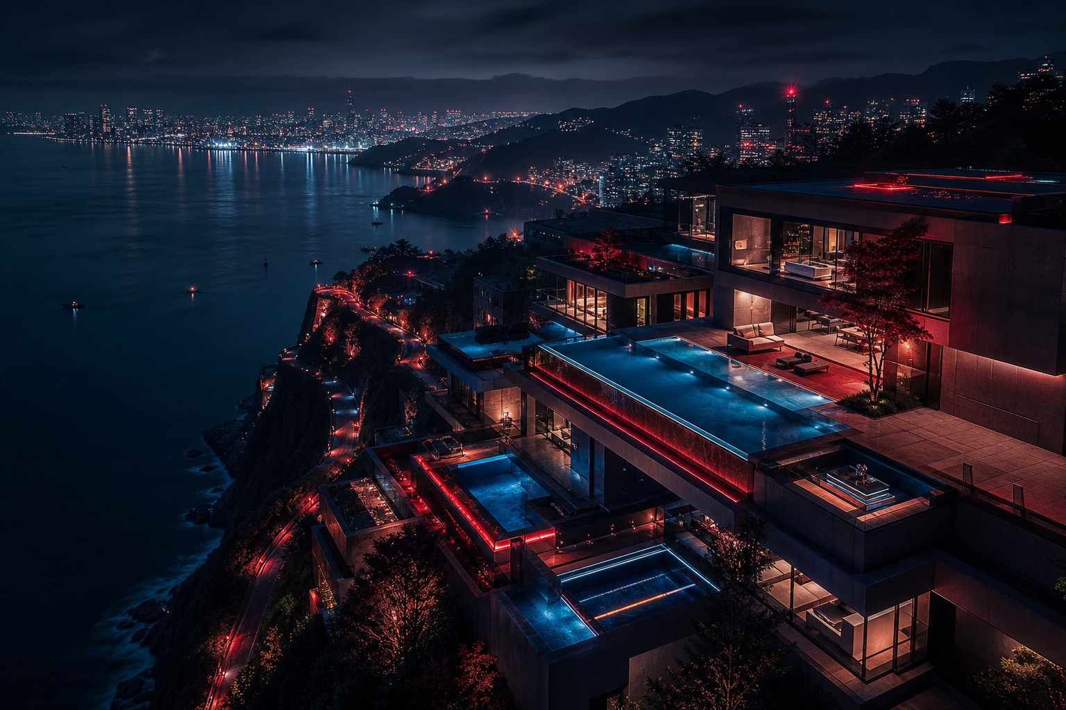 Futuristic Tokyo Street At Night Luxury-Villas Wallpaper  2 4K