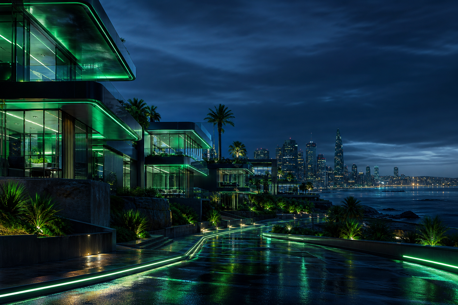 Futuristic Tokyo Street At Night Luxury-Villas Wallpaper  2 4K