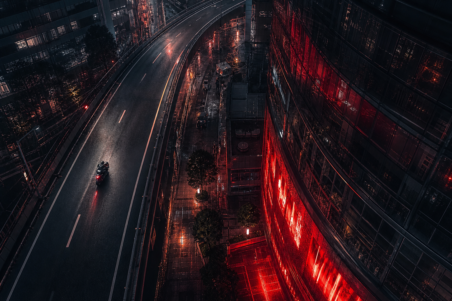 Futuristic Tokyo Street At Night Motorcycles Wallpaper  2 4K