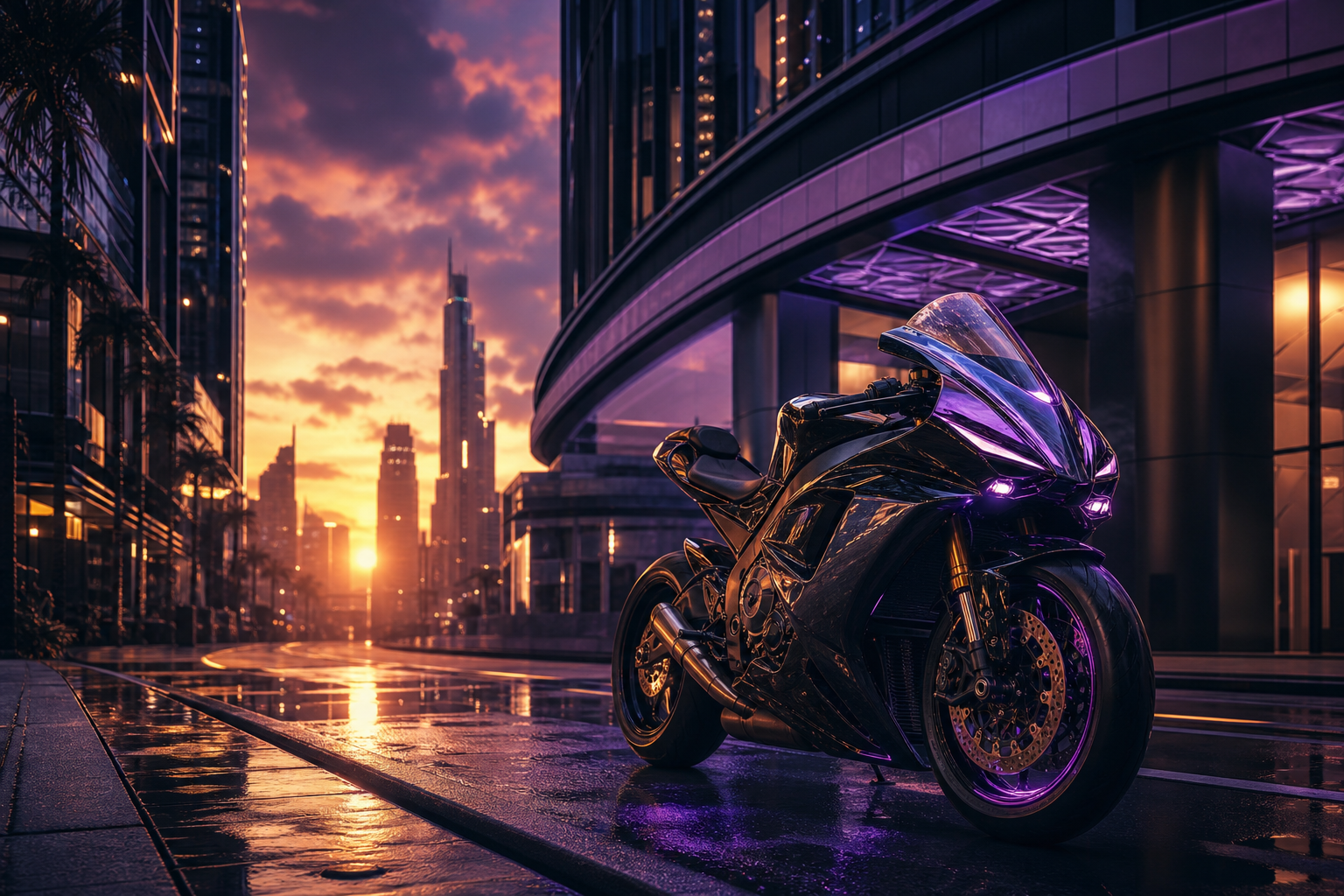 Futuristic Tokyo Street At Night Motorcycles Wallpaper  2 4K