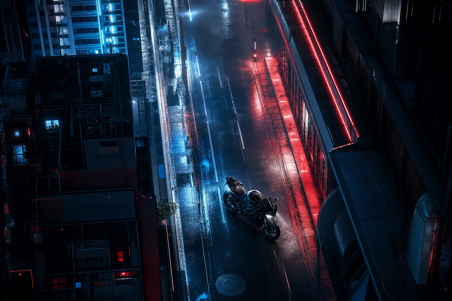 Futuristic Tokyo Street At Night Motorcycles Wallpaper  2 4K