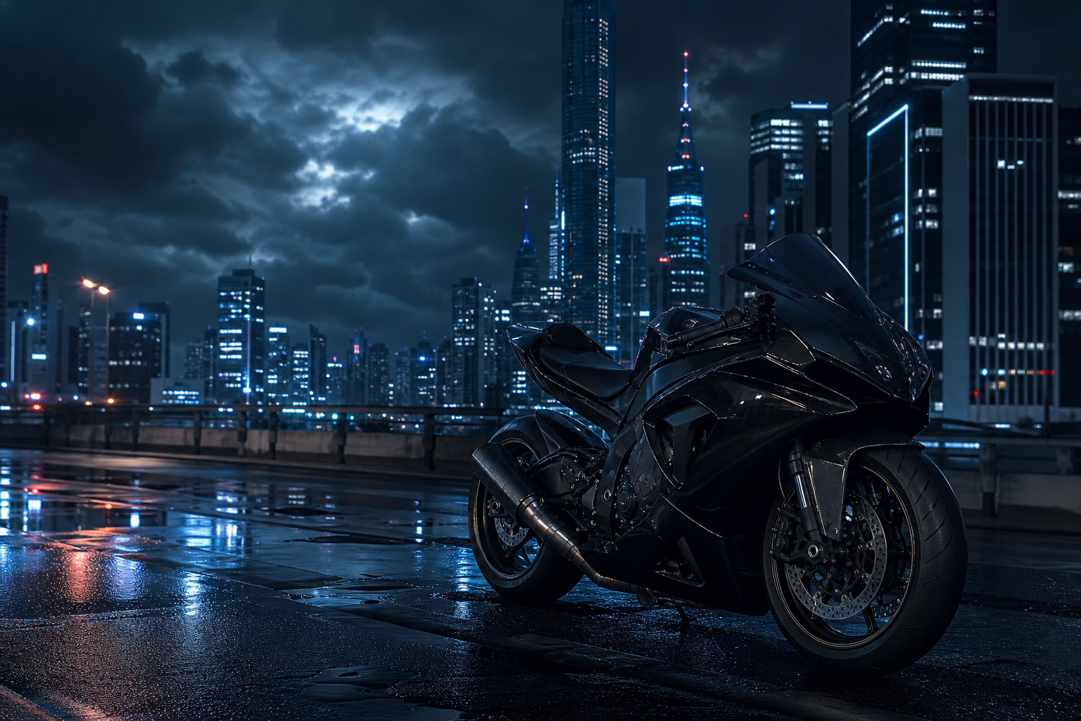 Futuristic Tokyo Street At Night Motorcycles Wallpaper  2 4K