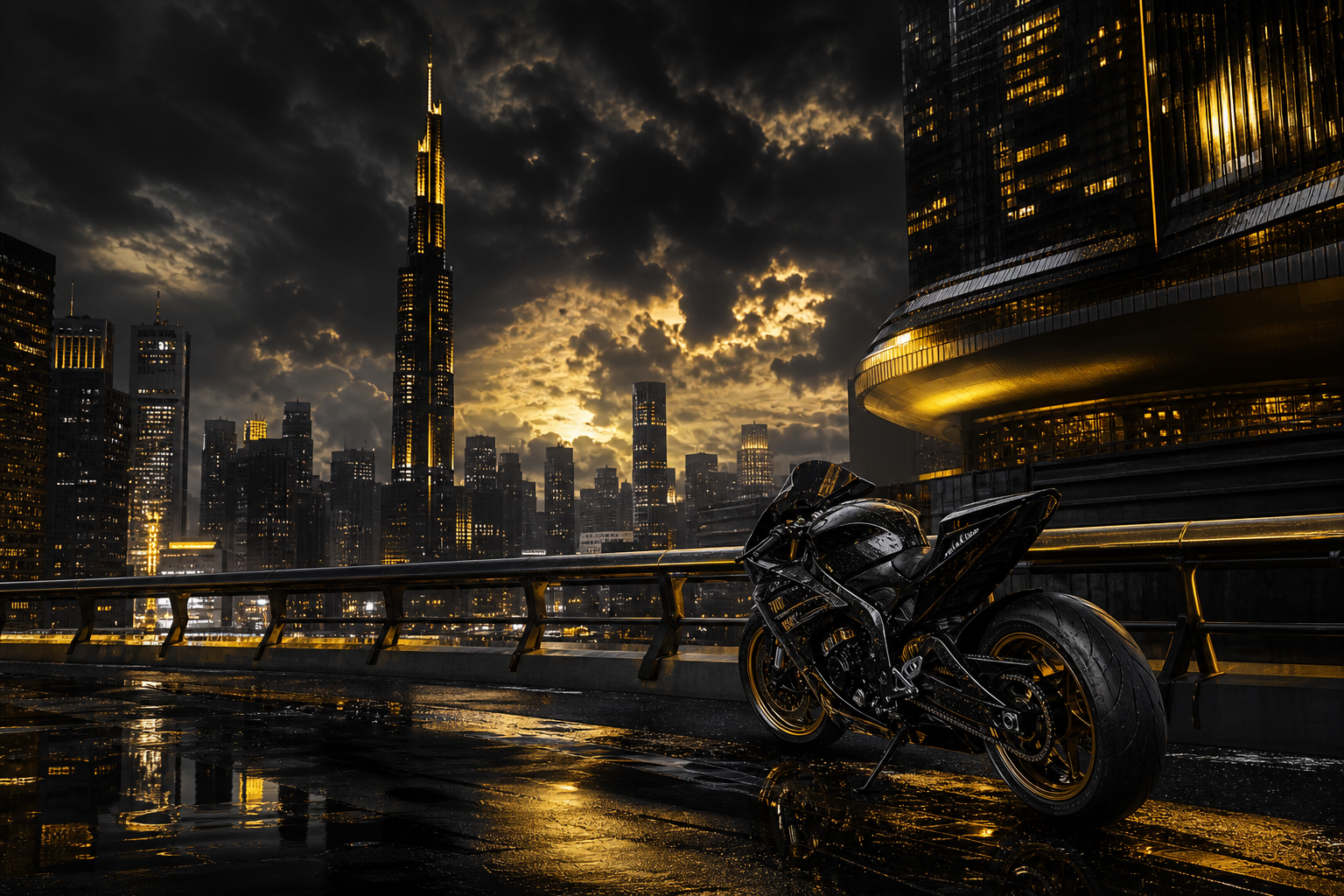 Futuristic Tokyo Street At Night Motorcycles Wallpaper  2 4K