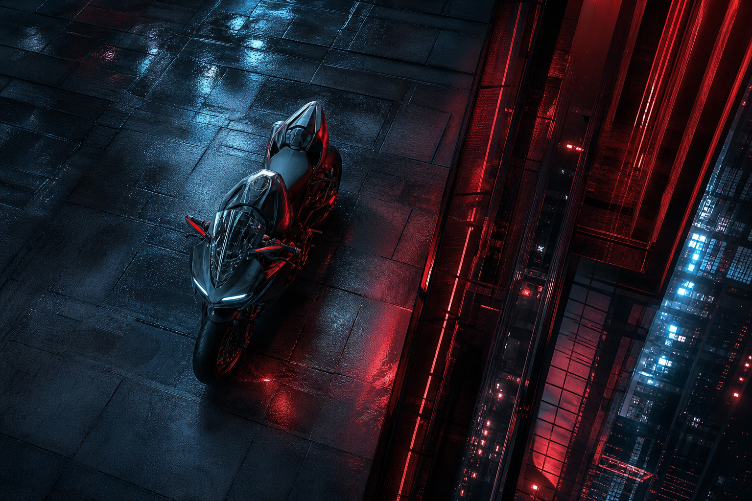 Futuristic Tokyo Street At Night Motorcycles Wallpaper  2 4K
