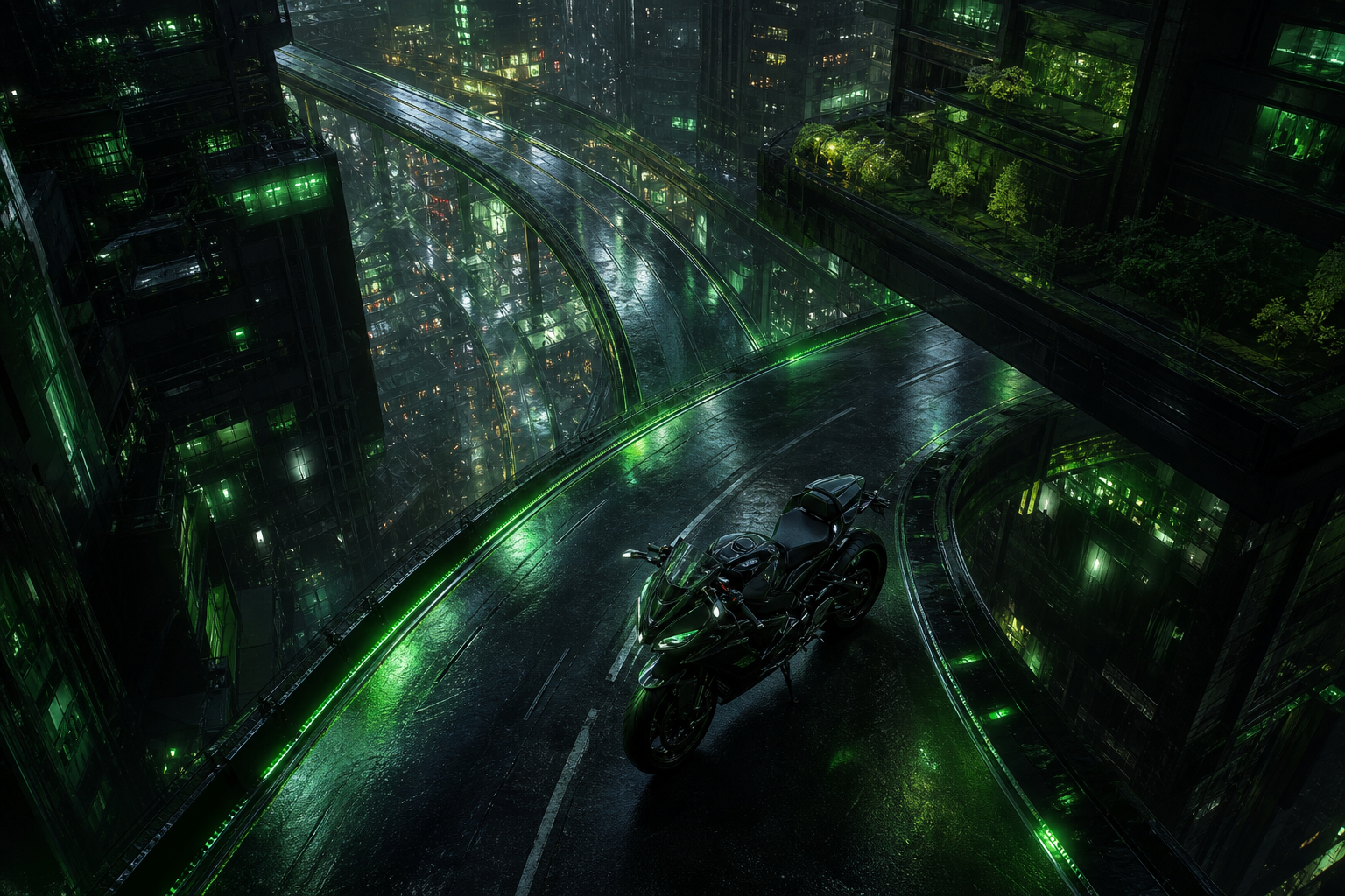 Futuristic Tokyo Street At Night Motorcycles Wallpaper  2 4K