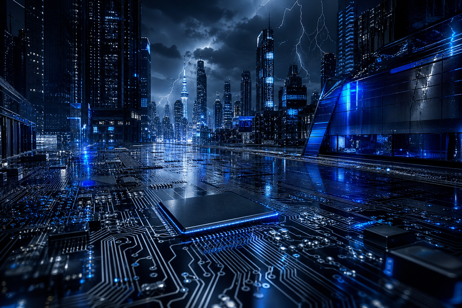 Futuristic Tokyo Street At Night Pcb-Design Wallpaper  2 4K