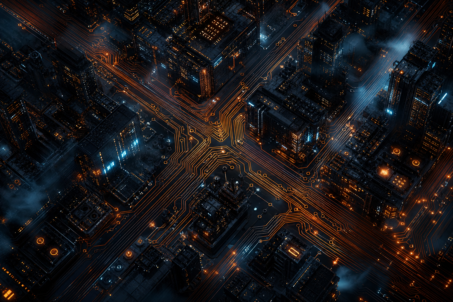 Futuristic Tokyo Street At Night Pcb-Design Wallpaper  2 4K
