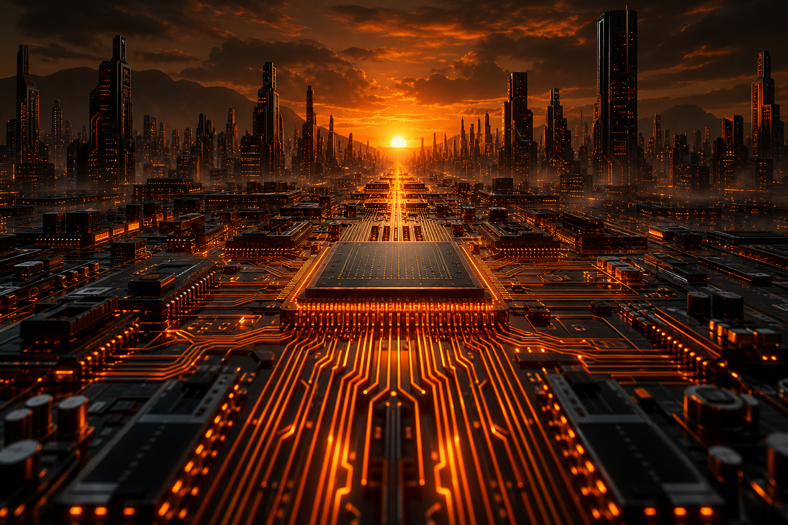 Futuristic Tokyo Street At Night Pcb-Design Wallpaper  2 4K