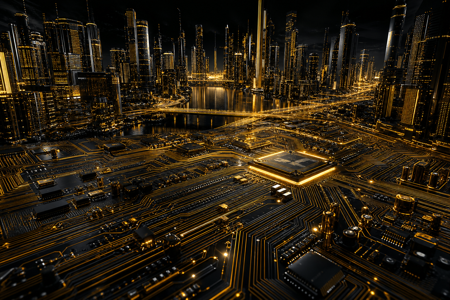 Futuristic Tokyo Street At Night Pcb-Design Wallpaper  2 4K