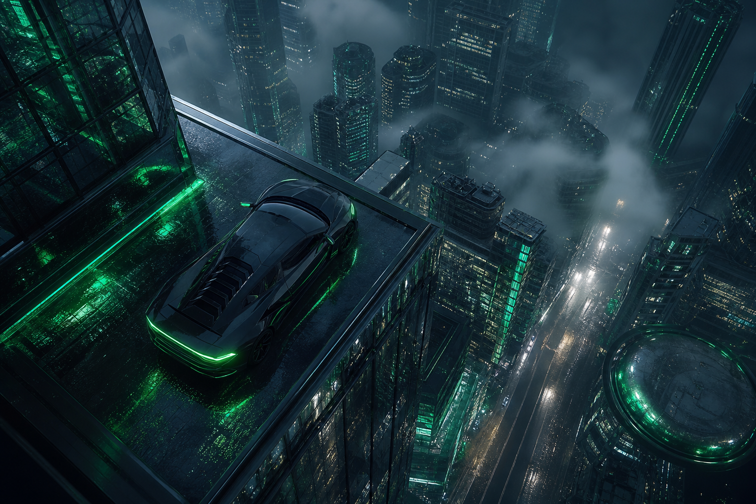 Futuristic Tokyo Street At Night Supercars Wallpaper  2 4K