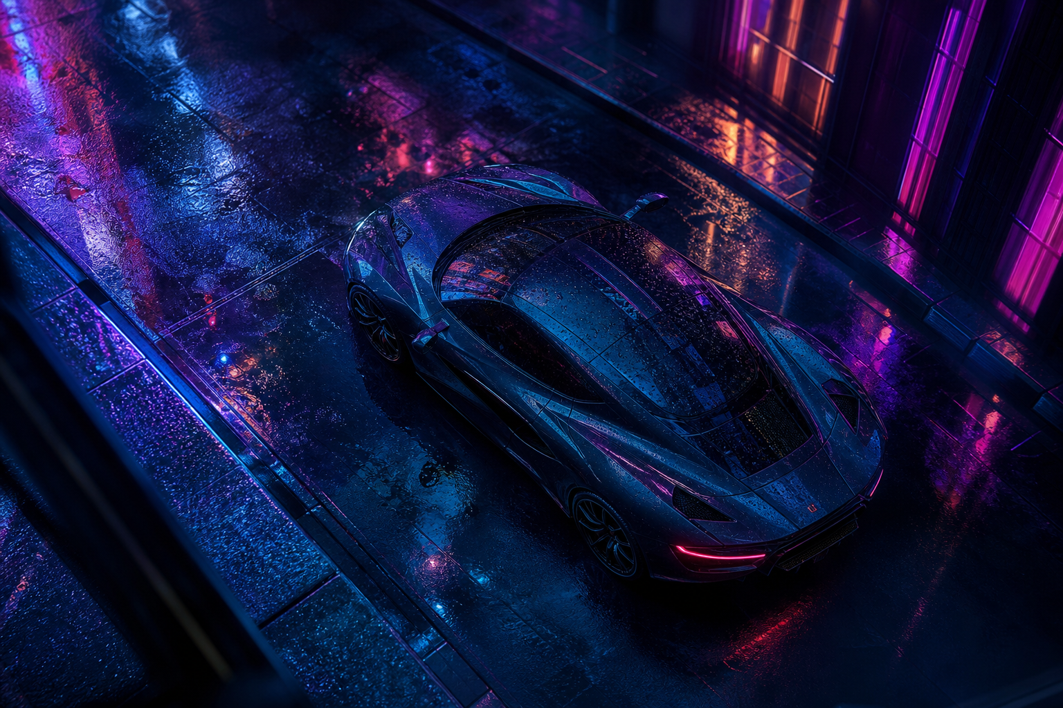 Futuristic Tokyo Street At Night Supercars Wallpaper 2 4K 11 4K Supercars Wallpaper