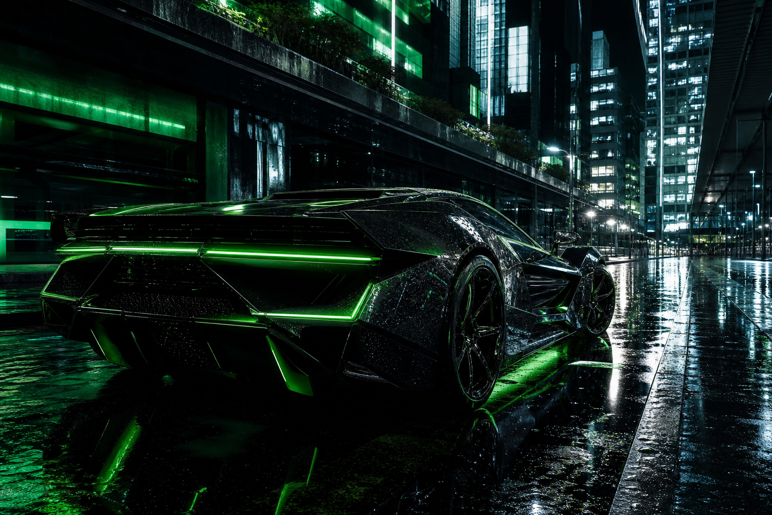 Futuristic Tokyo Street At Night Supercars Wallpaper  2 4K