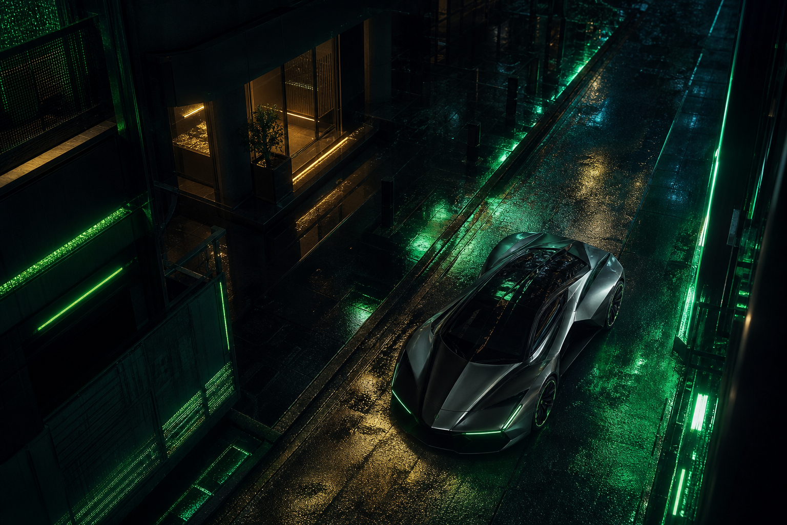 Futuristic Tokyo Street At Night Supercars Wallpaper  2 4K