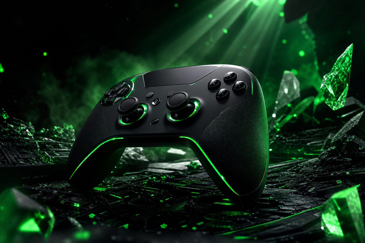 Gaming Controller On Dark Neon Background Gaming Wallpaper  10 4K