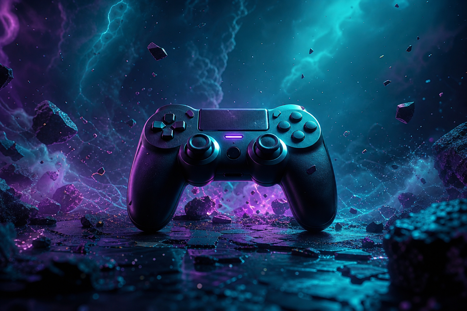 Gaming Controller On Dark Neon Background Gaming Wallpaper  10 4K