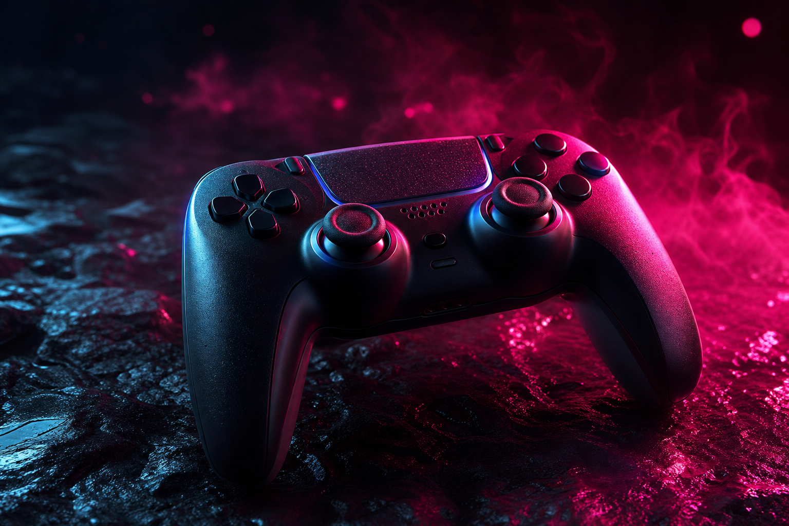 Gaming Controller On Dark Neon Background Gaming Wallpaper  10 4K