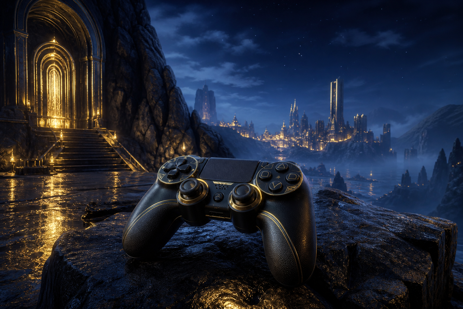 Gaming Controller On Dark Neon Background Gaming Wallpaper  10 4K
