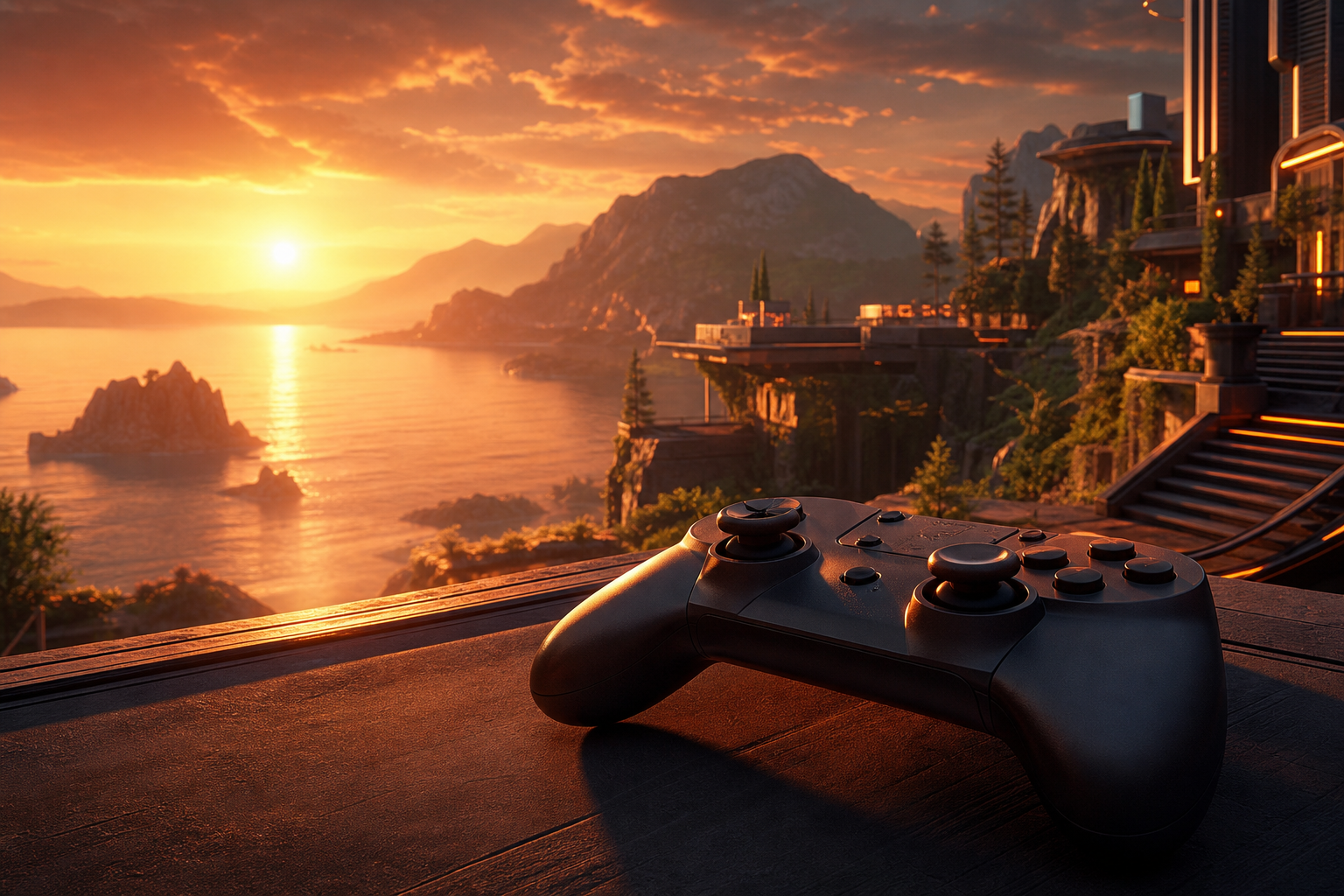 Gaming Controller On Dark Neon Background Gaming Wallpaper  10 4K