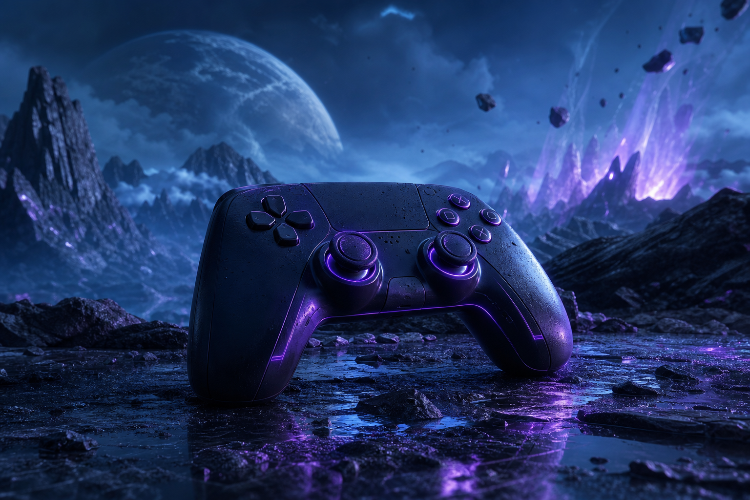 Gaming Controller On Dark Neon Background Gaming Wallpaper  10 4K