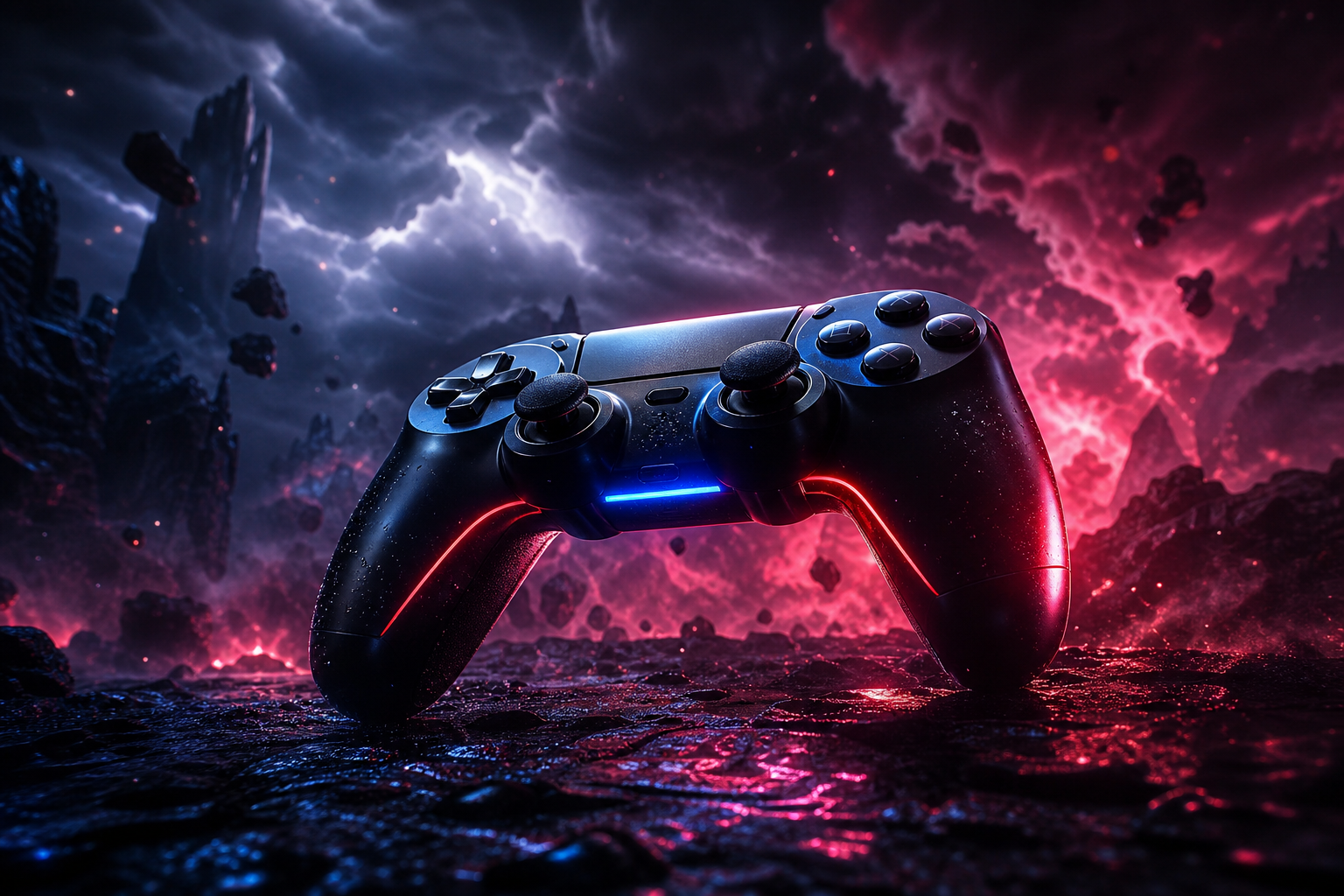 Gaming Controller On Dark Neon Background Gaming Wallpaper  10 4K