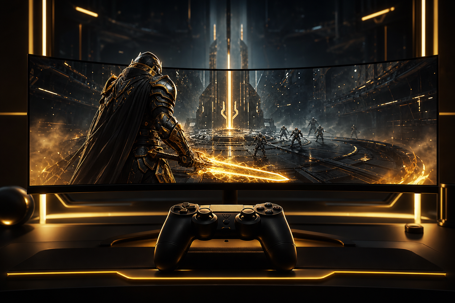 Gaming Controller On Dark Neon Background Gaming Wallpaper  10 4K