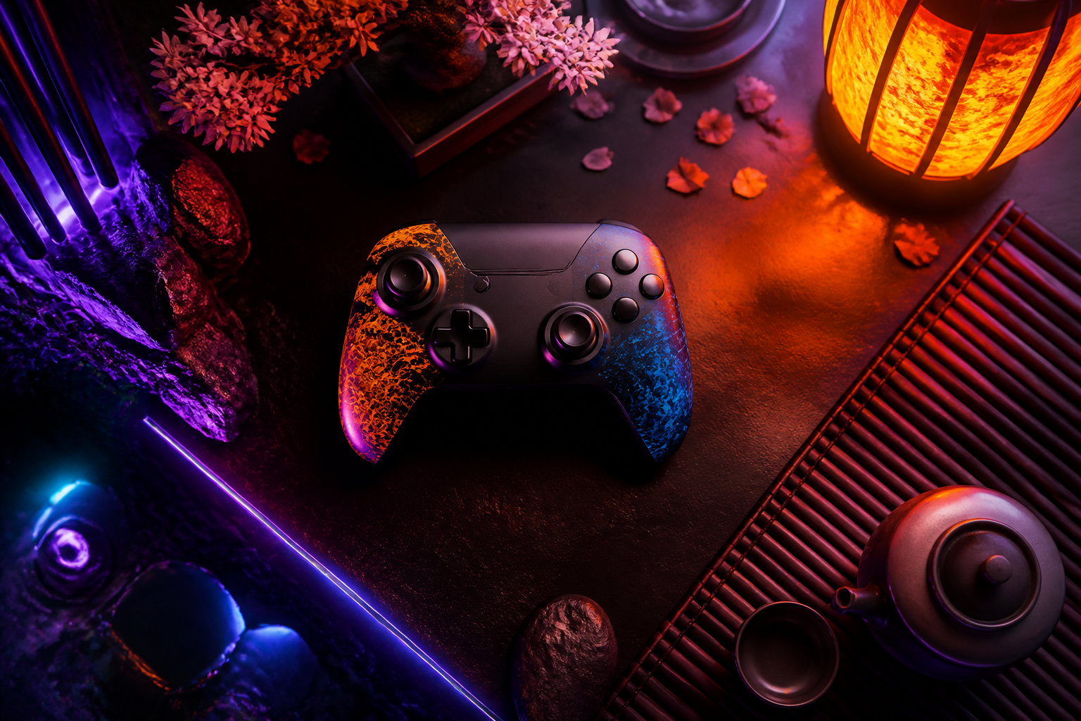 Gaming Controller On Dark Neon Background Gaming Wallpaper  20 4K