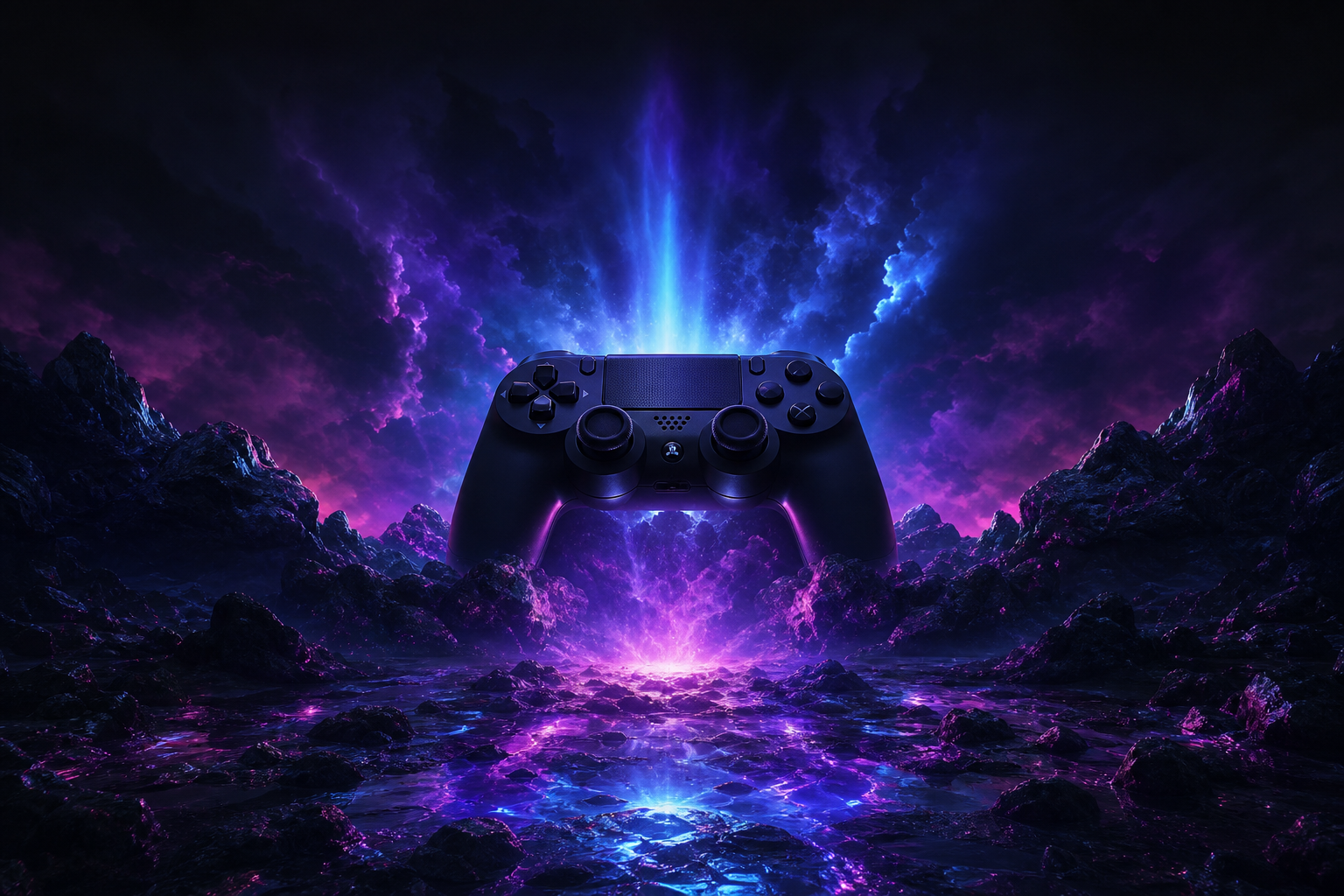 Gaming Controller On Dark Neon Background Gaming Wallpaper  20 4K