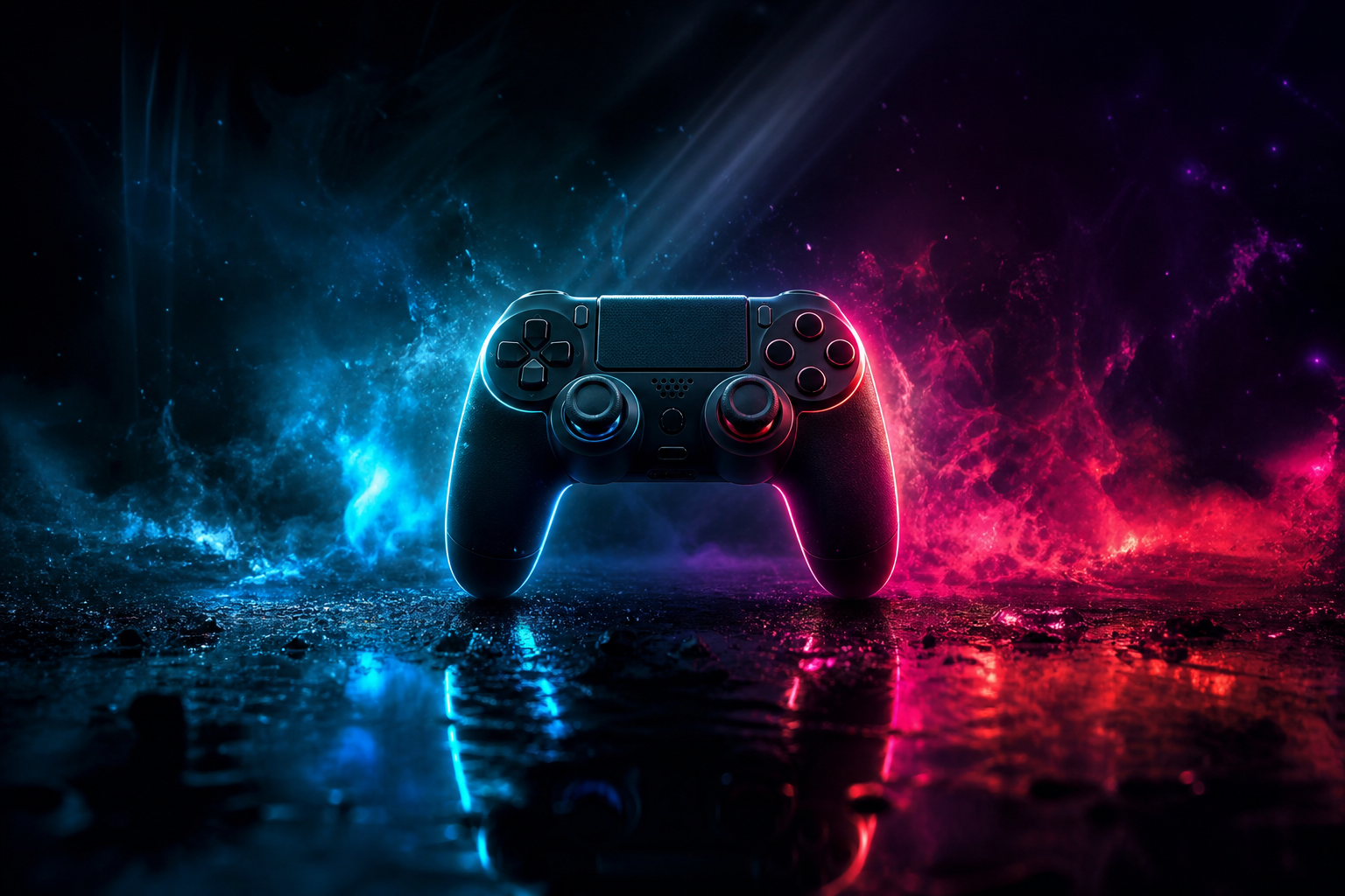 Gaming Controller On Dark Neon Background Gaming Wallpaper  20 4K