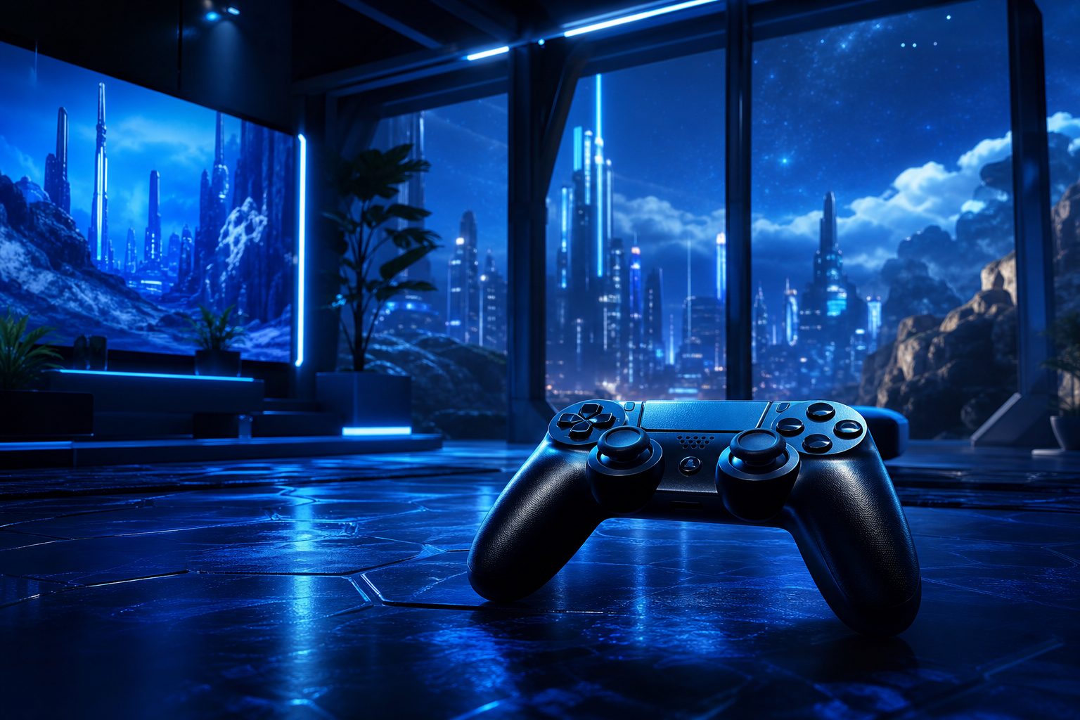 Gaming Controller On Dark Neon Background Gaming Wallpaper  20 4K