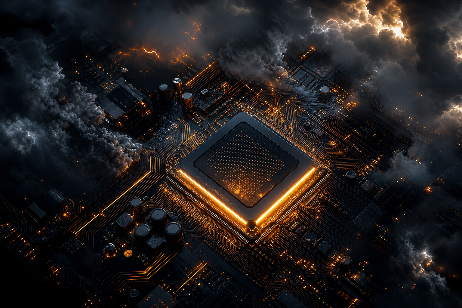 High Tech Motherboard Abstract Closeup Electronics Wallpaper  5 4K