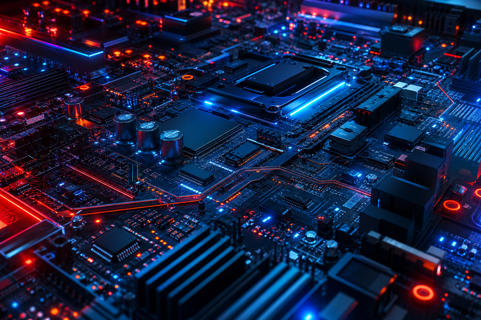 High Tech Motherboard Abstract Closeup Electronics Wallpaper  5 4K