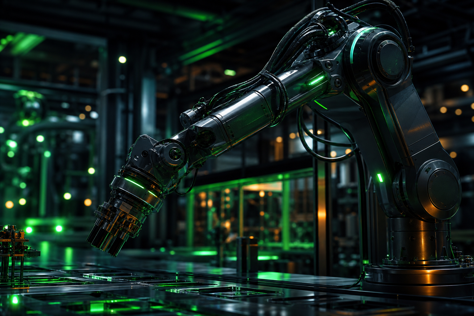 Industrial Robot Arm In Smart Factory Robots Wallpaper  4 4K