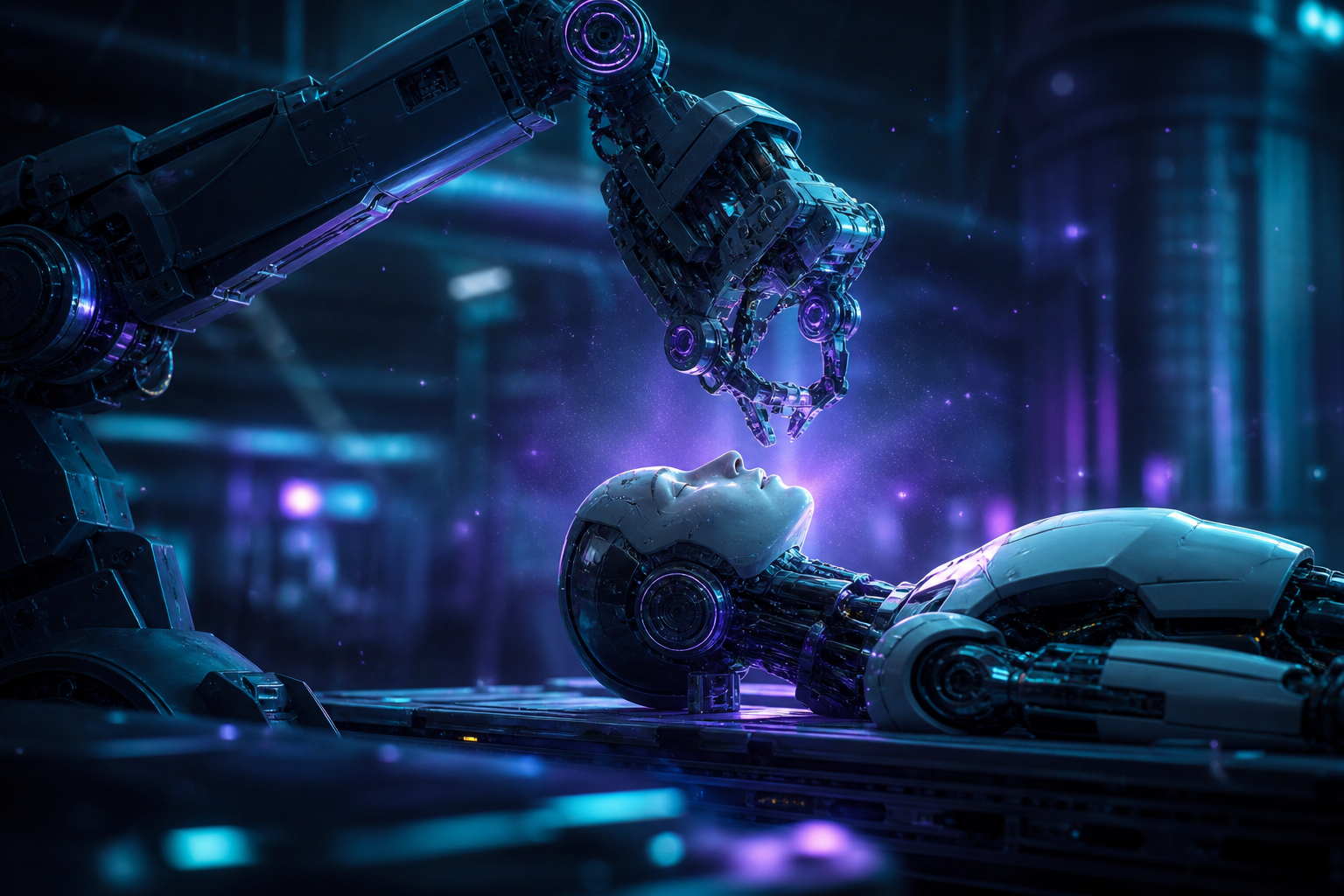 Industrial Robot Arm In Smart Factory Robots Wallpaper  4 4K