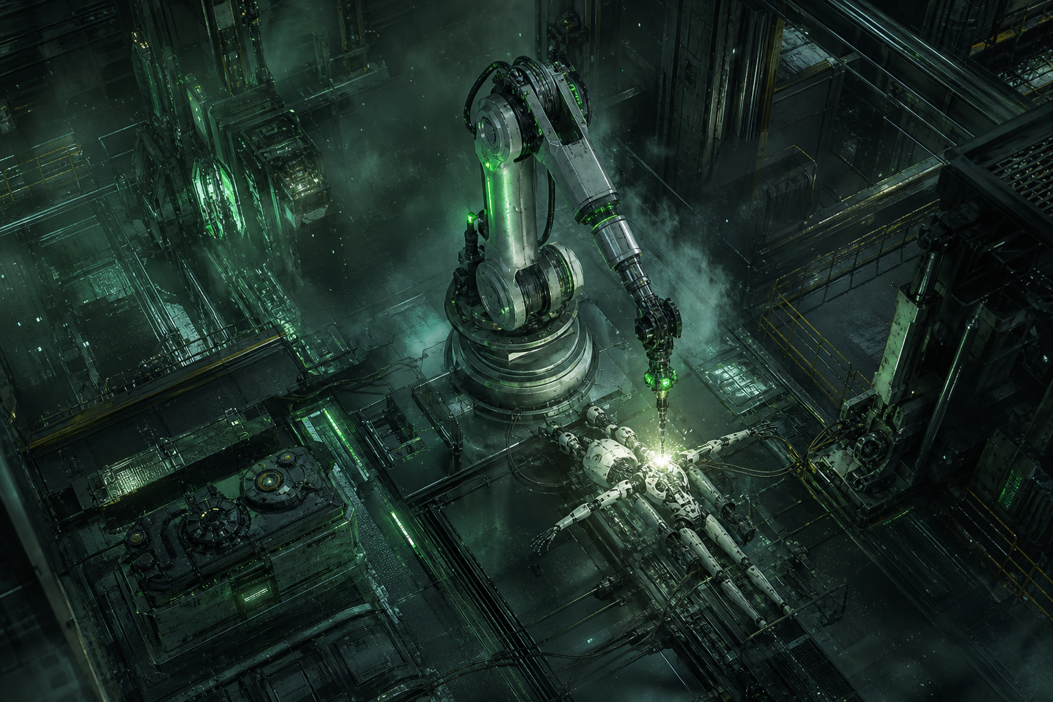 Industrial Robot Arm In Smart Factory Robots Wallpaper  4 4K