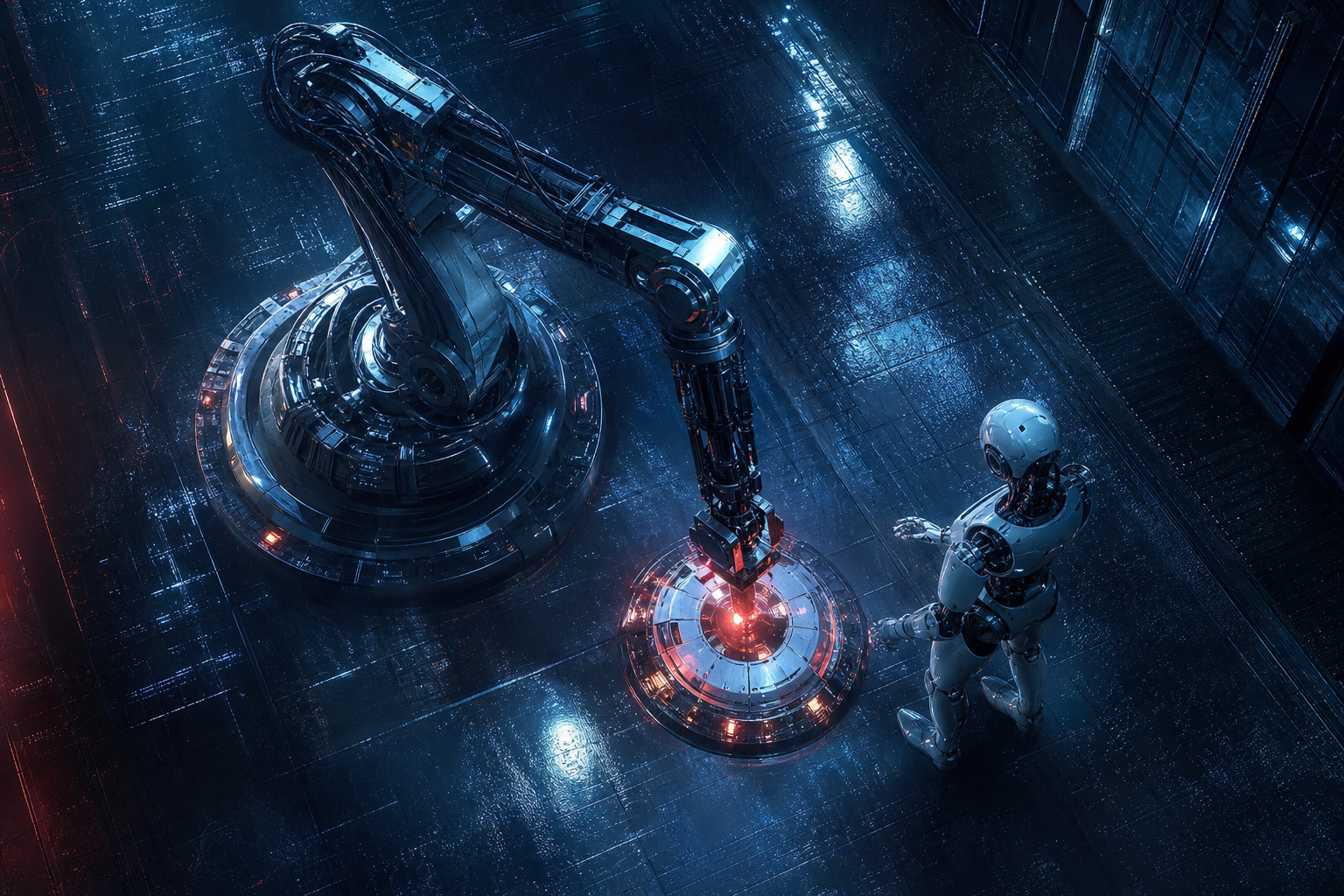 Industrial Robot Arm In Smart Factory Robots Wallpaper  4 4K