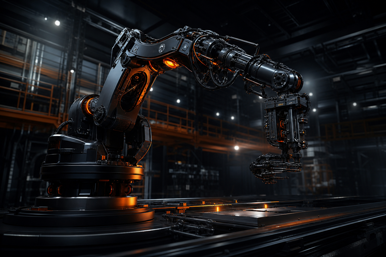 Industrial Robot Arm In Smart Factory Robots Wallpaper  4 4K