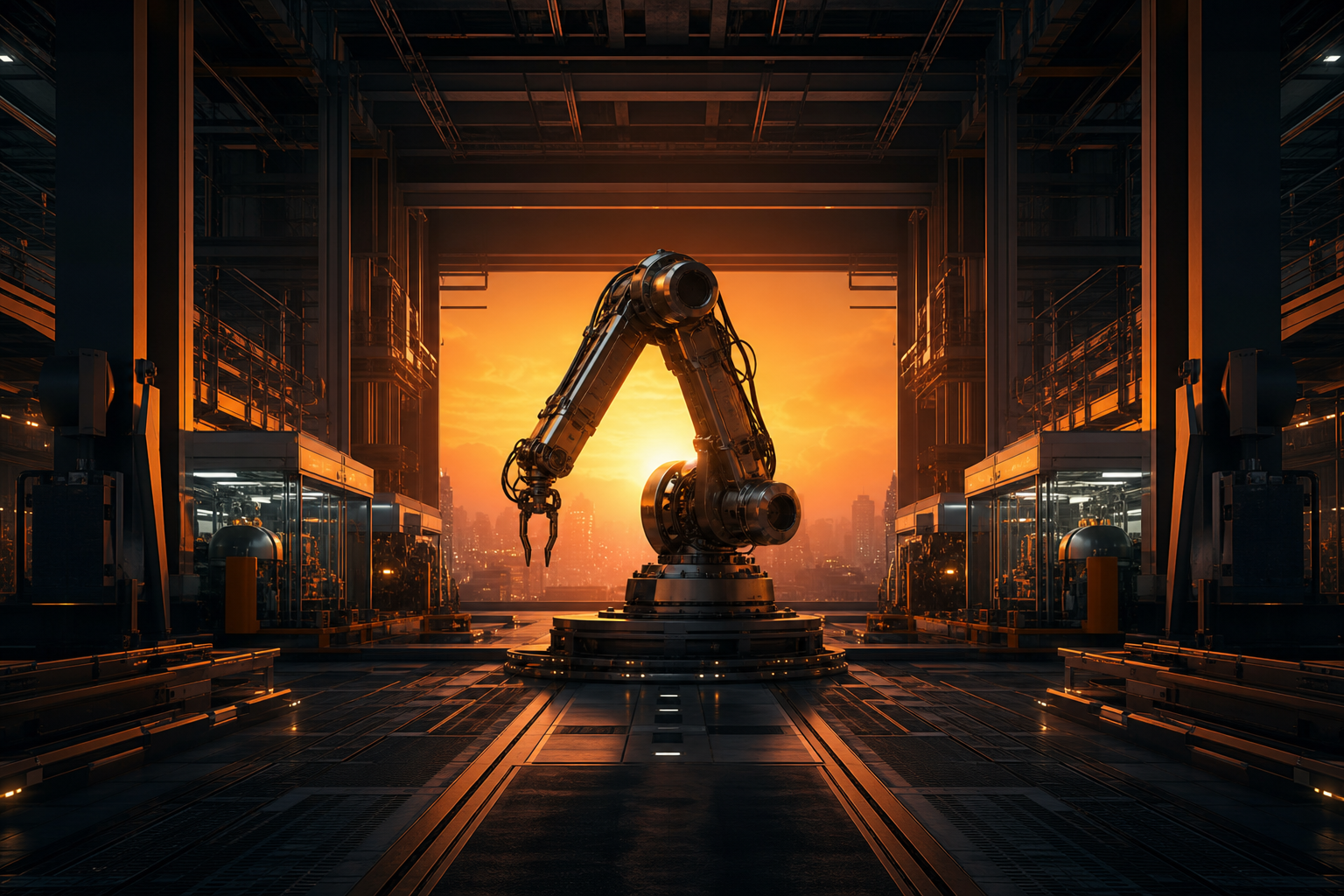 Industrial Robot Arm In Smart Factory Robots Wallpaper  4 4K