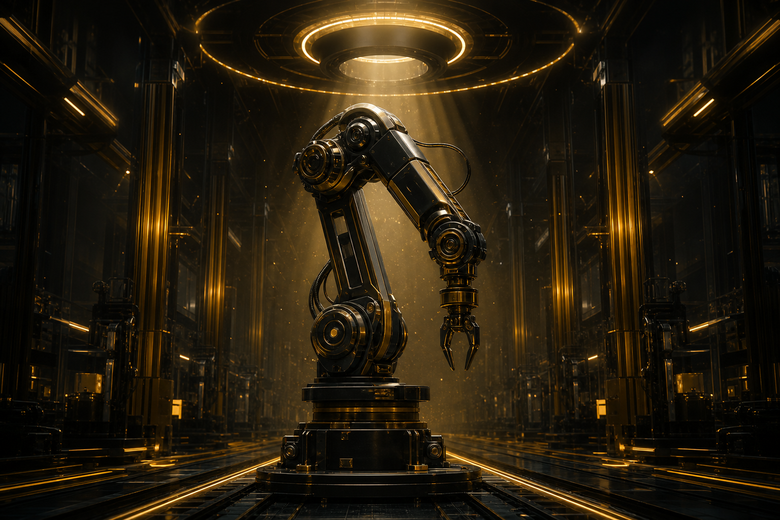 Industrial Robot Arm In Smart Factory Robots Wallpaper  4 4K