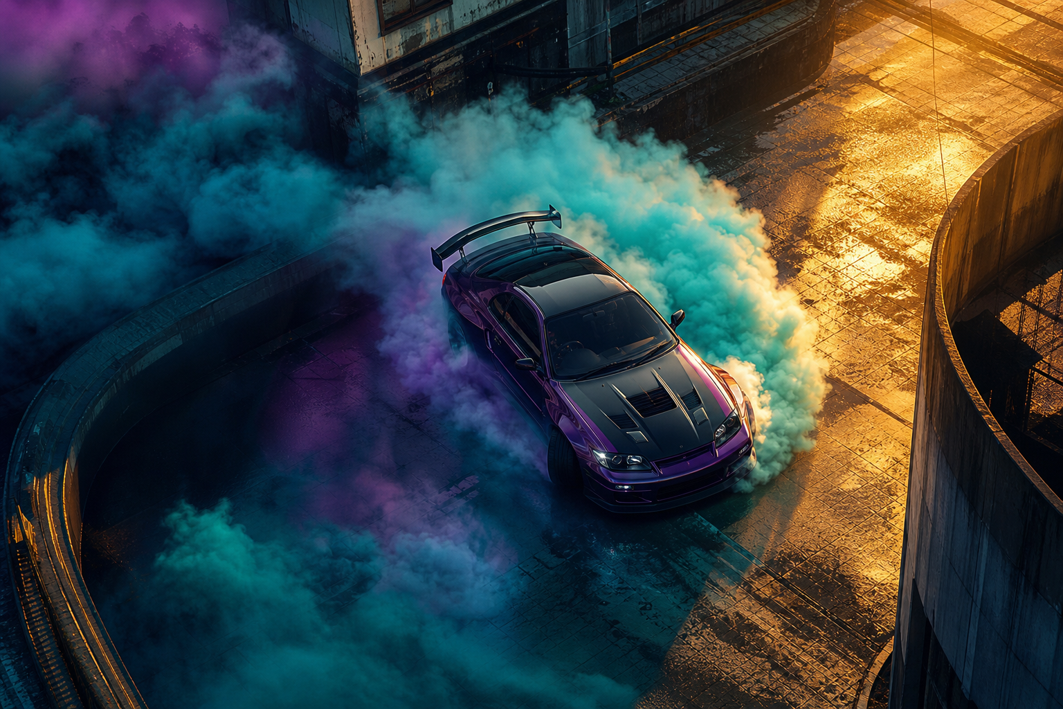 Jdm Drift Car Neon Smoke Cars Wallpaper  7 4K