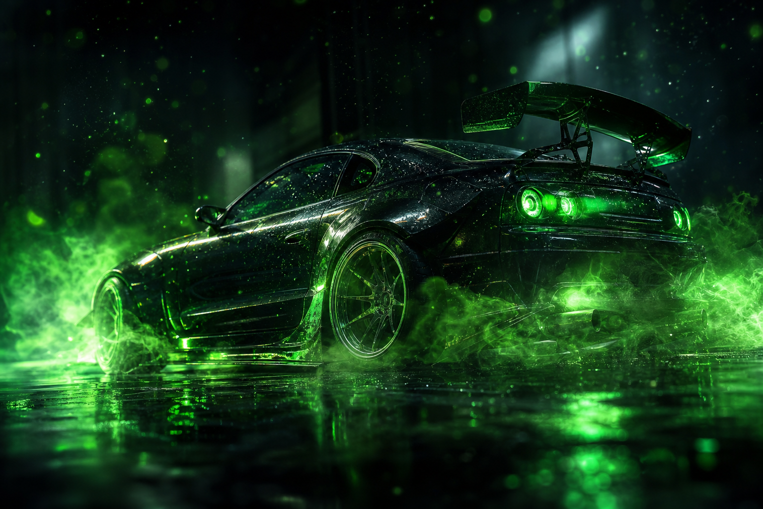 Jdm Drift Car Neon Smoke Cars Wallpaper  7 4K