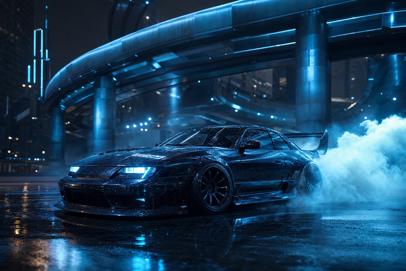 Jdm Drift Car Neon Smoke Cars Wallpaper  7 4K