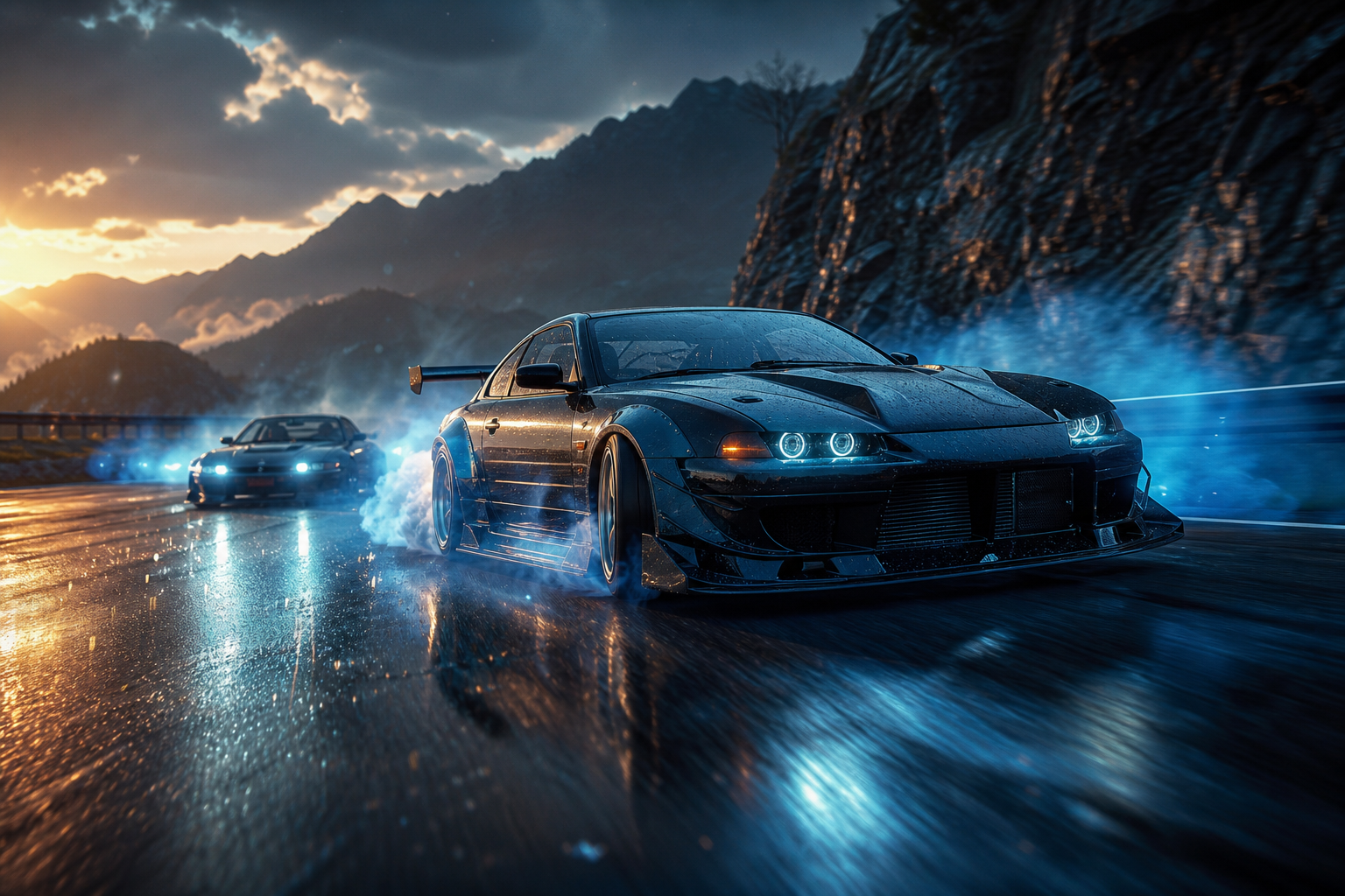 Jdm Drift Car Neon Smoke Cars Wallpaper  7 4K